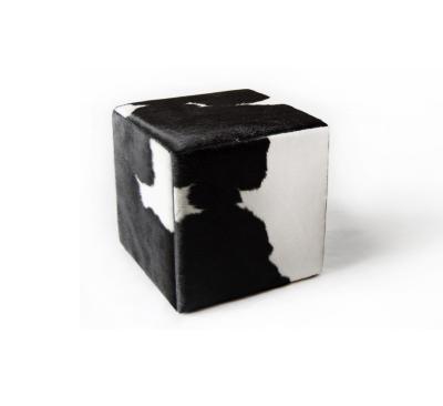 China Whip Cubic Cowhide Stool / Real Cowhide Fur Stool for sale
