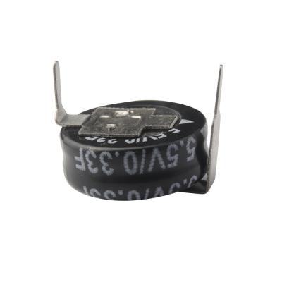 China Electrical Super Doult Layer Capacitor 0.33F 5.5V Horizontal Coin Type for sale