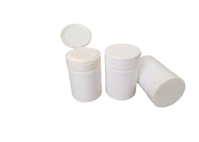 China 100ml Capacity Plastic Opaque White Spice Jars Flip Top Cap for sale