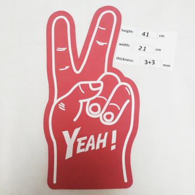 China Cheer Cheer Customize Shape EVA Foam Victory Finger Cheering Foam Sponge Hand For Promotion Advertising Fans Party Cheerleading Products for sale
