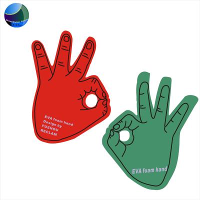 China Eva Manure Foam Finger Cheering Promotional Custom Big Cheering Hands , Shape OK Printed Foam Hand for sale