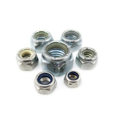 China Nickel Plated M1-M16 Custom Stainless Steel Carbon Steel Hex Blue Nylock Insert Nut for sale