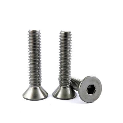 China Fin de revestimiento de zinc-plata DIN7991 304 de acero inoxidable contra cabeza hundida Allen llave Flat Hex Socket tornillo en venta