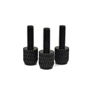China Industrial Black Zinc Plated Diamond Knurled Thumb Screw with Pan Head for sale