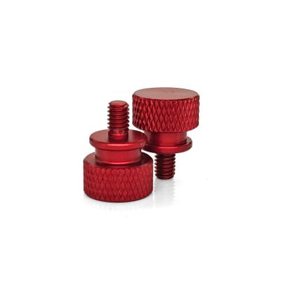 China Red Anodized Aluminum Thumb Screw – High-Collar Design for PCB Heat Sink Mounting (M3-M5) for sale