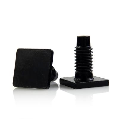 China Black Zinc Plated Square Head T-Bolt – Serrated Thread Tail for Machinery Rail/Steel Frame for sale
