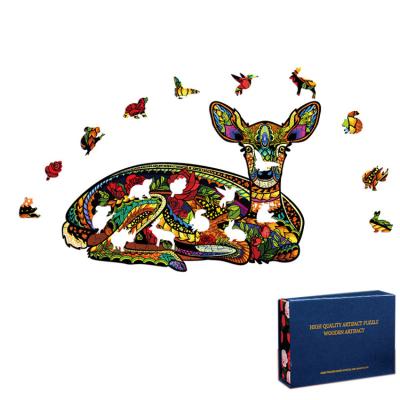 China Laser cut adult 3d jigsaw puzzle games wooden jigsaw diy creative jigsaw puzzle for birthday gift custom jigsaw 3D wooden puzzle 3 size S M L for sale