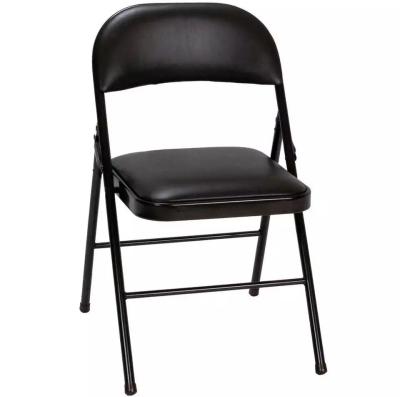 China Stackable Metal Frame Folding Chair Soft Back For Wedding Party Scratching Proof for sale