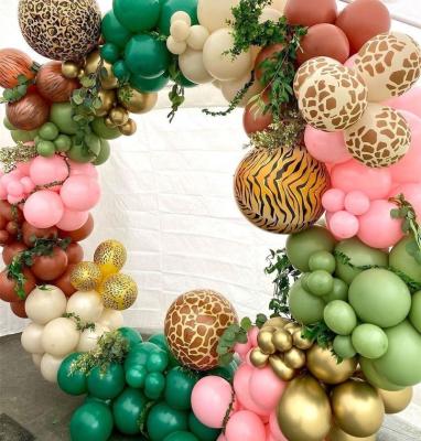 China Animal Latex Foil Chrome Avocado Green Cocoa Pink Safari Balloon Arch Garland Kit for Adult Boy Birthday Baby Shower Birthday Party Deco for sale