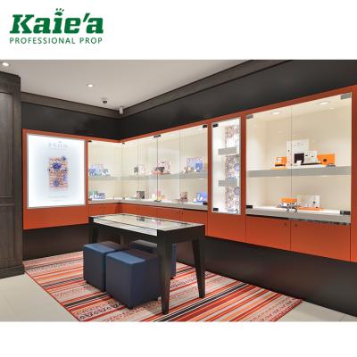 China Factory Price Modern Retail Store Jewelry Counter Led Light Wood Store Watch Display Showcase Furniture for sale