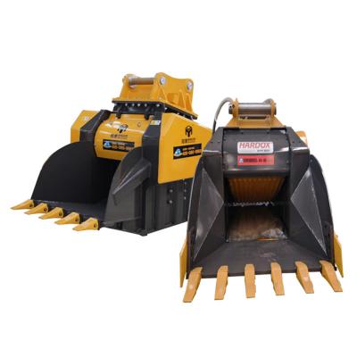 China Excavator WORLD Excavator Jaw Crusher Lime Quarry Concrete Stone Crusher Bucket for sale