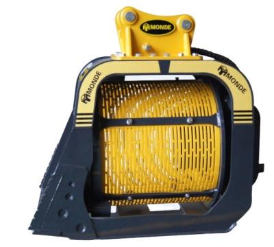 China Farms WORLD 5.5ton Excavator Soil Stones Sifting Rotary Screen Bucket For Botanical Garden for sale