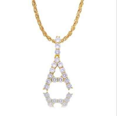 China Hot Selling Lead Free Nickel Free Style Micro Inlaid Zircon Letter Tennis Pendant Necklace for sale