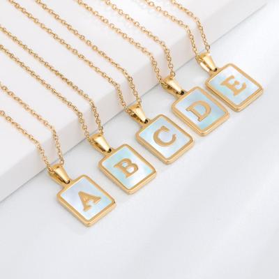 China Vintage Stainless Steel 26 Initials Necklace Punk Initial Pendant Necklace for sale