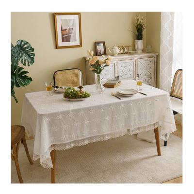 China Rectangle Disposable Tablecloth Cotton Polyester Factory Cloth Washable Tablecloth for sale