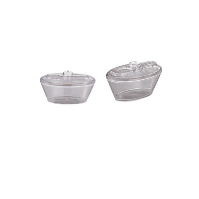 China Plastic Dessert Cup with Spoon & Latest Popular PS Lid PS Disposable Oval Shaped Gold Ingot Dessert Cups Reusable Ice Cream Novelty Cup Cups With Lids And Straws for sale