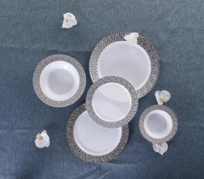 China Products Xueli Rose Plate 7-10 Inch Disposable Tending Disposable Round Dish Creative Luxury Party Tableware Dinner Dishes Bowl for sale