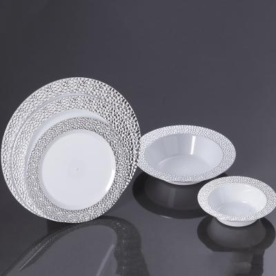 China Factory Directly Disposable Rose Plate 7-10 Inch Round Dishes Party Tableware Creative Dinner Dishes for sale