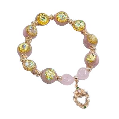 China India Resin Green Pink Crystal and Holistic Precious Metal Orgonite Bracelets for sale