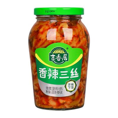 China Turnip 2022Factory Wholesale Jixiangju Spicy 3 silk 330G Mustard Brand pickle for sale