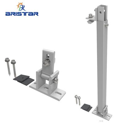 China Pv Mounting System BRISTAR 30 to 60 Degree Adjustable Solar Panel Roof Mounting Bracket Rear and Front Leg PV Structure for sale
