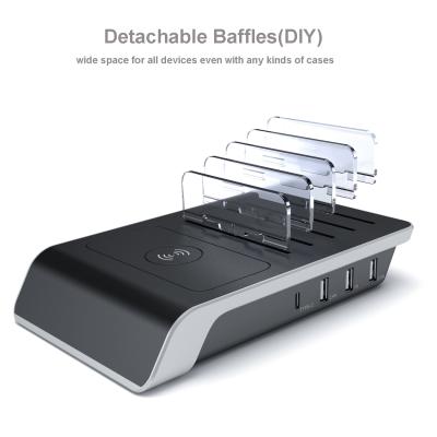 China Tablet USB Charging Station Dock 5 in 1 Fast Charging Dock for Multiple Devices Multi Device Charger Organizer for PHONES for sale