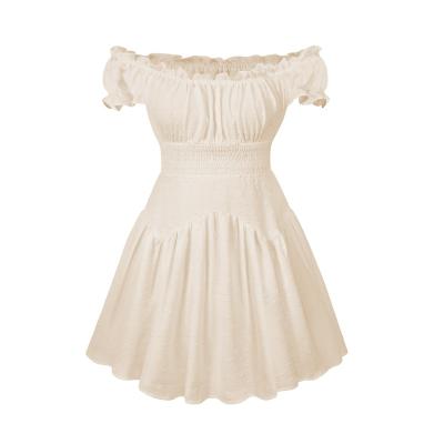 China Fashion simple women's color short skirt dress temperament French high-end sensual elegant lady breathable dress for sale