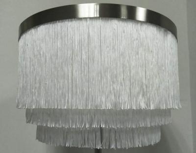Chine Abat-jour blanc de frange de gland de 3 couches avec conception de tambour d'équilibre de Chrome la grande à vendre