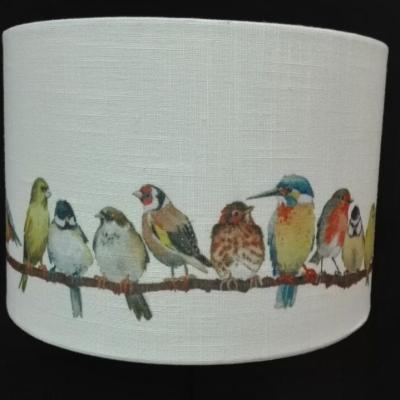 Chine Conception Archaistic de tambour d'abat-jour d'impression d'oiseau sur la toile de Faux à vendre