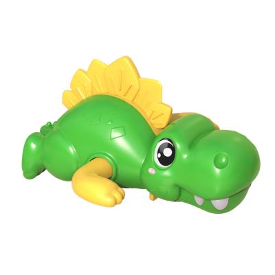 China Water Tool Spray Children's Bath Room Water Splashing Dinosaur Chain Wind-Up Dinosaur Baby Bath Swimming Toy for sale