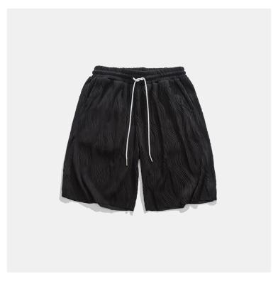China Wholesale Elastic Waist Fashion Anti-wrinkle Solid Color Factory Summer Five-Point Pants Plus Size Men's Beach Loose Shorts for sale