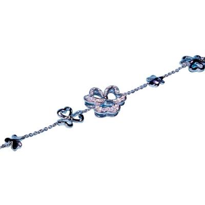 China Luxury Women Diamond Clover Romantic Wholesale Hot Sale Jewelry Gift 18k White Gold Bracelet for sale