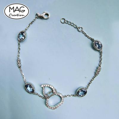 China 18K Gold Hulu Diamond Aquamarine Bangle Customized Hulu Unisex Romantic Design Collection for sale
