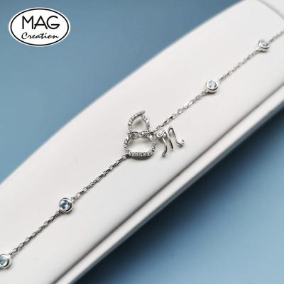 China Wholesale Price 18K Gold Diamond HULU Romantic Custom Bracelet With Dangle M for sale