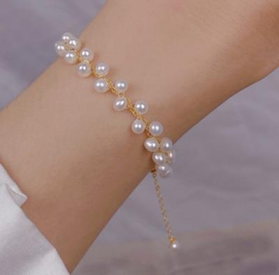 China FASHIONABLE Factory Direct Supply 18K Gold Natural Pearl Freshwater Bracelet for sale