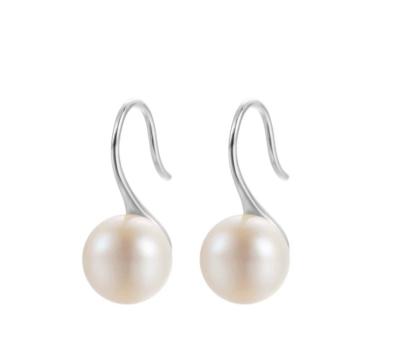 China FASHIONABLE Factory Price 925 Sterling Silver Natural Pearl Hook Freshwater Earrings for sale