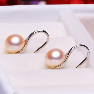 China FASHIONABLE Factory Price 925 Sterling Silver Natural Pearl Hook Freshwater Earrings for sale