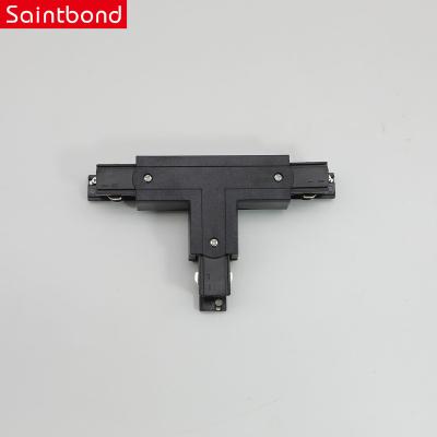 China Modern T Shape Type 4 Wire 3 Phase LED Electrical Wiring Track Rail Connector Joiner For Track Spot Light for sale
