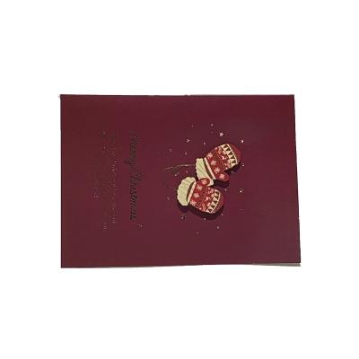 China Custom Printing Holiday Card Christmas Greeting Cards With Gold Words Folded Cards for sale