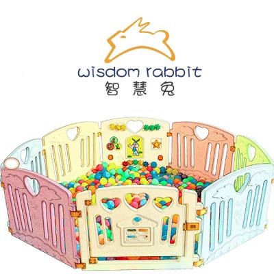 China Easily Assembled Plastic Kid Playpen Anti-slit Baby Play Fence 2 Baby Gates and 5 Panels for sale