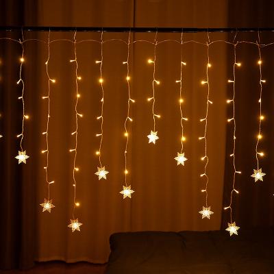 China Icicle lights star curtain lights Warm White led curtain Christmas Lights Waterproof for sale