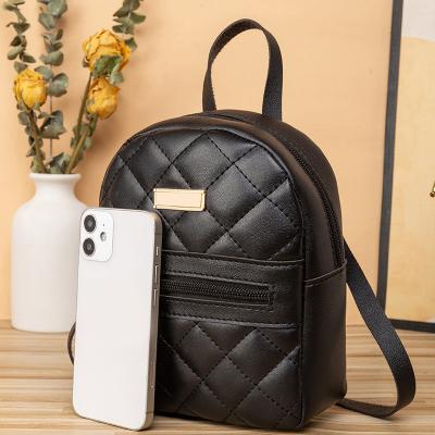 China New waterproof trending custom LOGO women backpacks mini diamond PU bags designer ladies purse phone zipper for sale