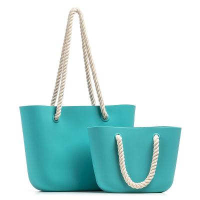 China New Design Waterproof EVA Beach Bags Travel Large Capacity Fashion Tote Handbag Women Silicone Waterproof Bags for sale