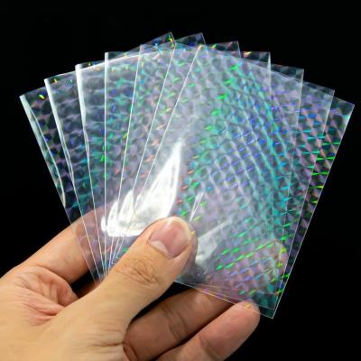 China Fashion Sanseking Foil Penny Trading Rainbow Effects Clear Cover Device Shiny Kpop Photo Card Holographic Sleeves for sale