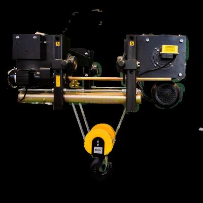 China Building Material Stores Double Speed 16 Ton Double Girder Electric Wire Rope Motor Lifting Crane for sale