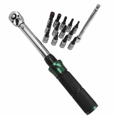 China Removal of tire sleeve In stock 1/4 bicycle repair 45 teeth 15 pcs Set 2-24NM Hand Tools Adjustable Socket Torque Wrench for sale