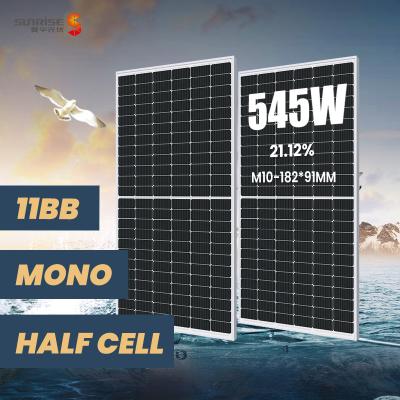China 11BB Modules 530w 535w 540w 545w 550w 144cells M10 Size Highest Output Power Manufacturers Photovoltaic Solar Panels SR-72M545HLPro for sale