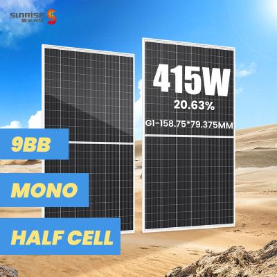 China Factory Supply Solar Panel Direct Europe Warehouse Power Station 40ft Panels 400w 405w 415w SR-M672415HL for sale