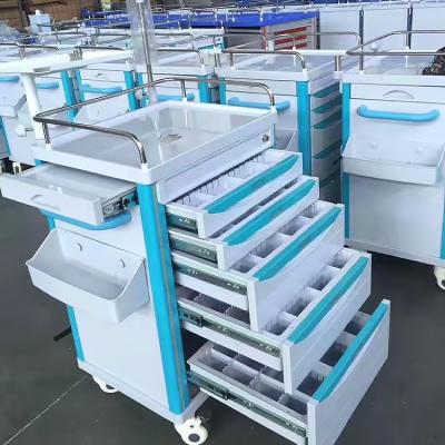 China ABS Plastic Medical Emergency Furniture Hospital Trolley Cart Medicine Trolley for Hospital Clinic for sale
