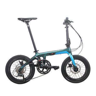 China Racing 16 Inch X1 J.AIR Carbon Fiber Folding Bicycle 18 Speed Disc Brake Men's And Women's Leisure Hydraulic Bike Java Folding Bike for sale